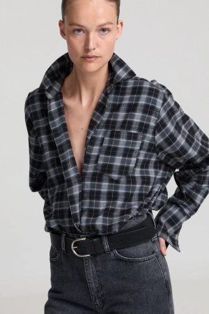 grey checked